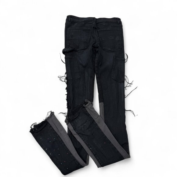Rockstar Original Jeans Mens 32 RSM‎ 12422 Serrano Black Super Stacked Black - Picture 7 of 11